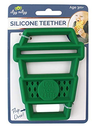 Silicone Baby Teether – BPA-Free Infant Teether with Easy-to-Hold Design and Textured Back Side to Massage and Soothe Sore, Swollen Gums, Latte